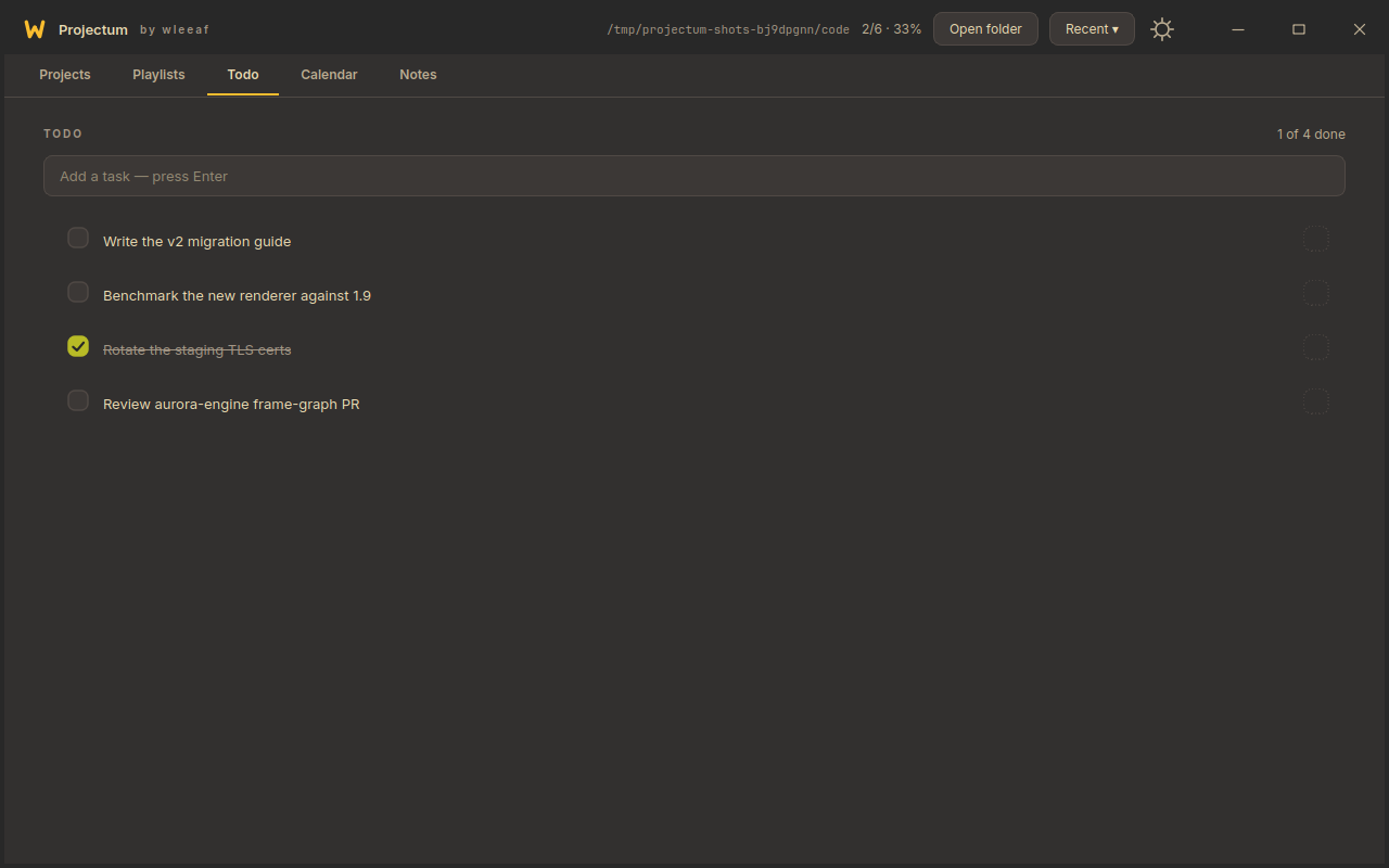 The Todo tab in the Gruvbox theme